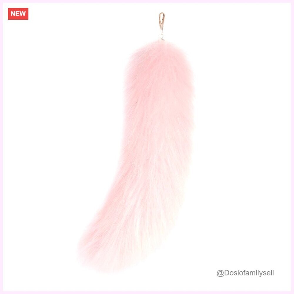 Faux Fur Tail Keychain with Clip for Bags Cosplay Accessory
